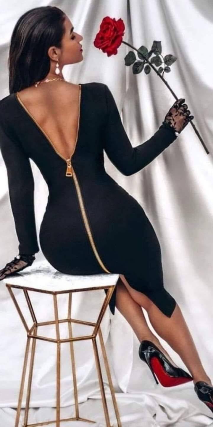 Backless Zipper Dress